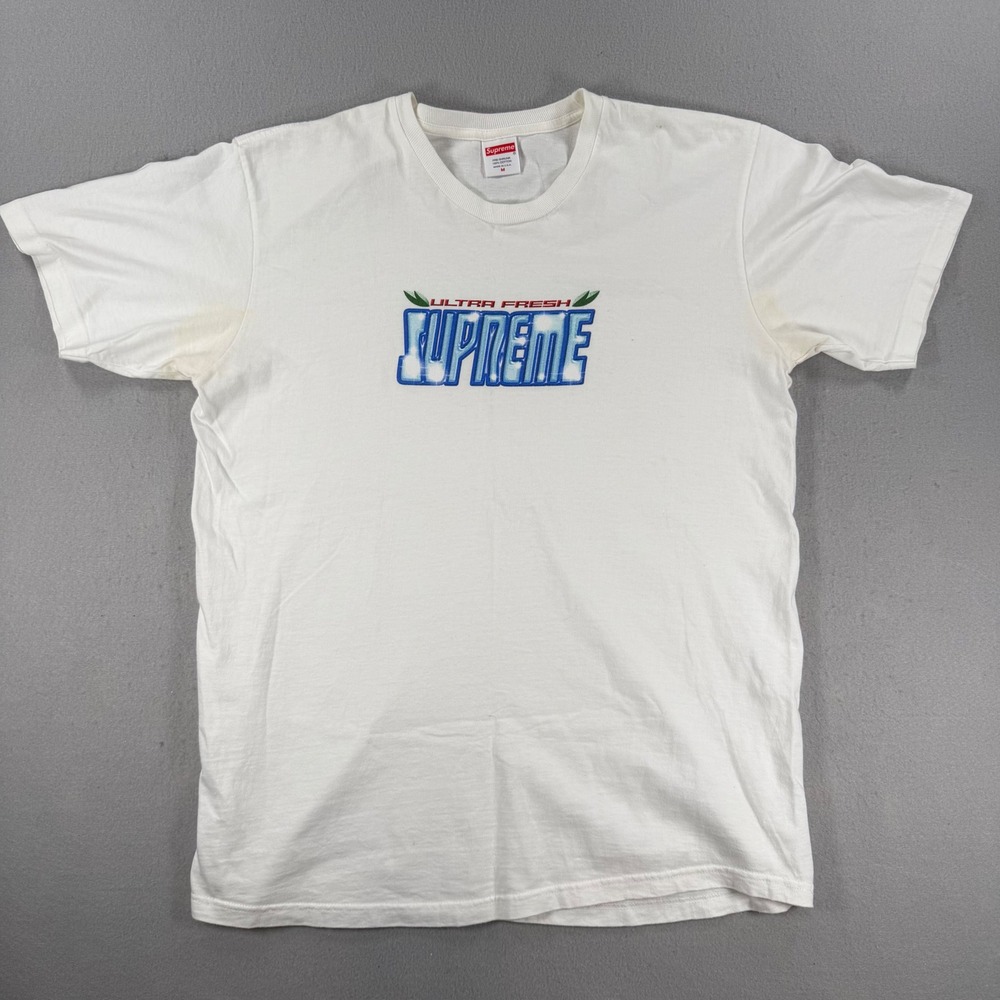 Vintage Supreme Ultra Fresh Tee White Graphic Mens Size Medium Made in USA